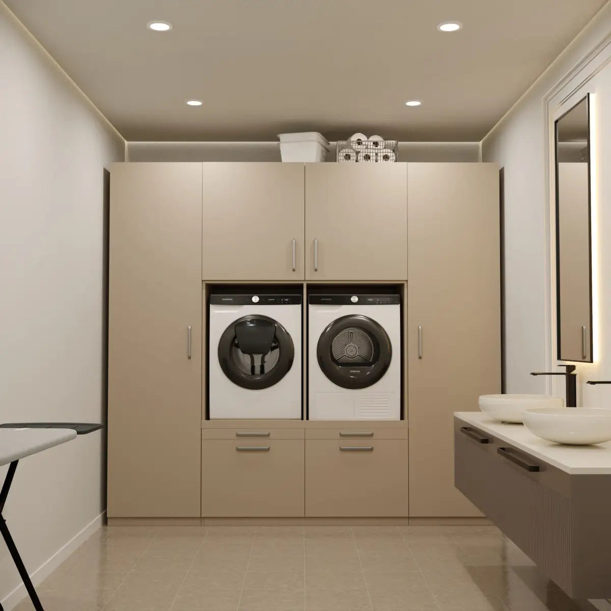 Wasmachine Kast Vienna – Perle Taupe