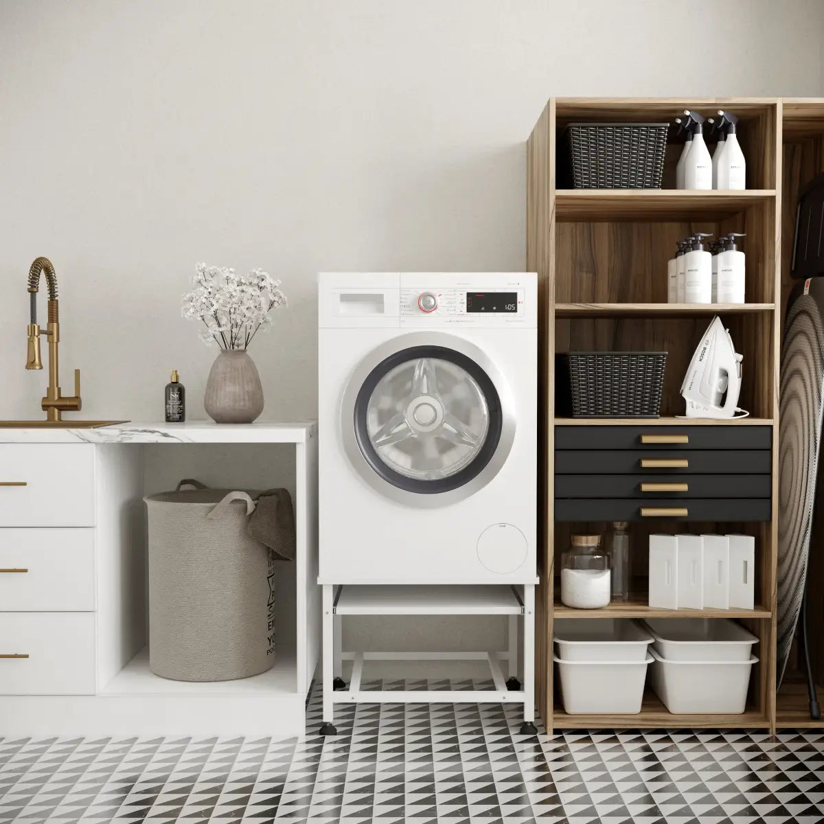 Wasmachine verhoger in een wasruimte