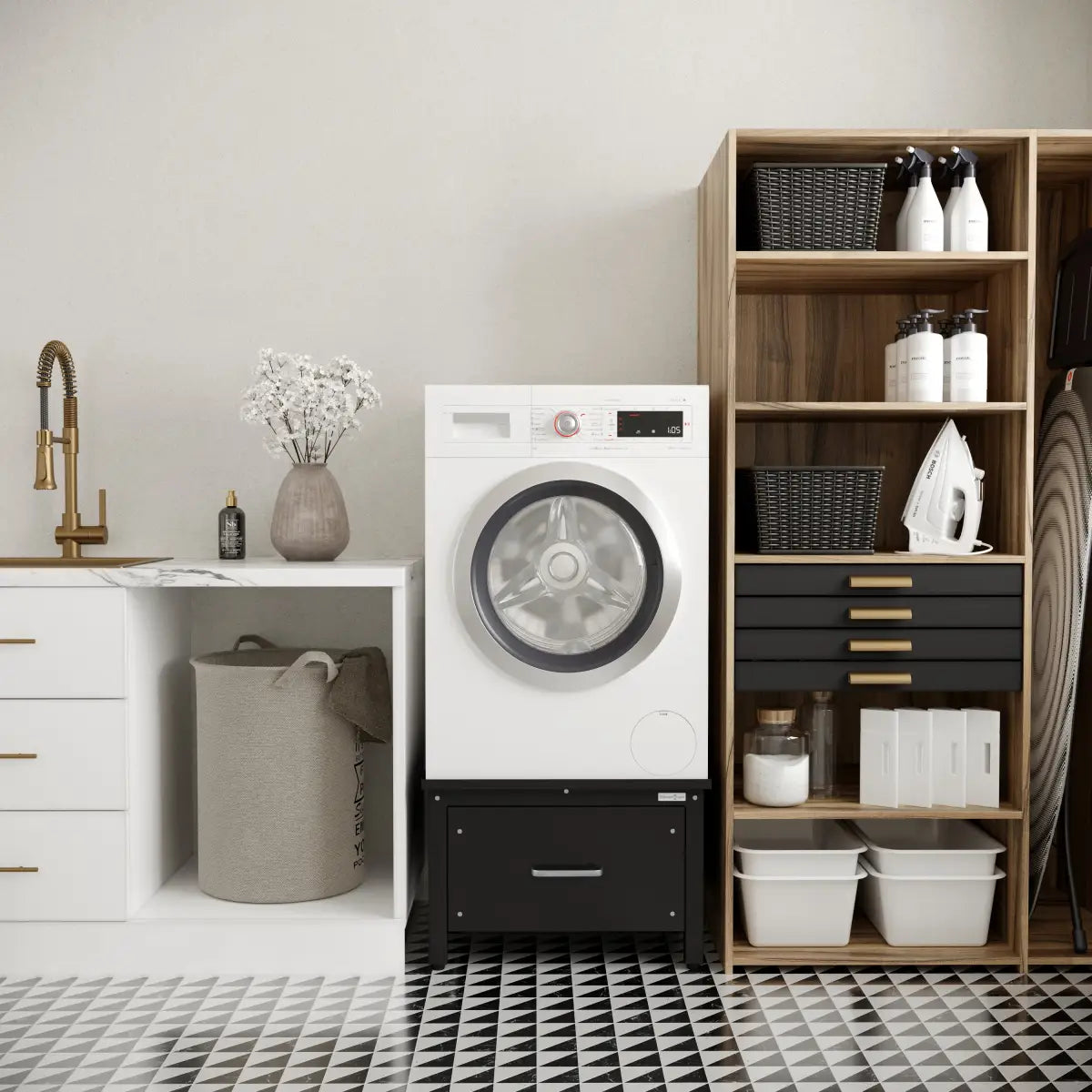 Wasmachine verhoger in wasruimte