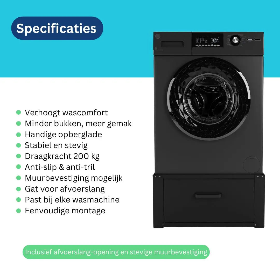 Wasmachine verhoger met lade