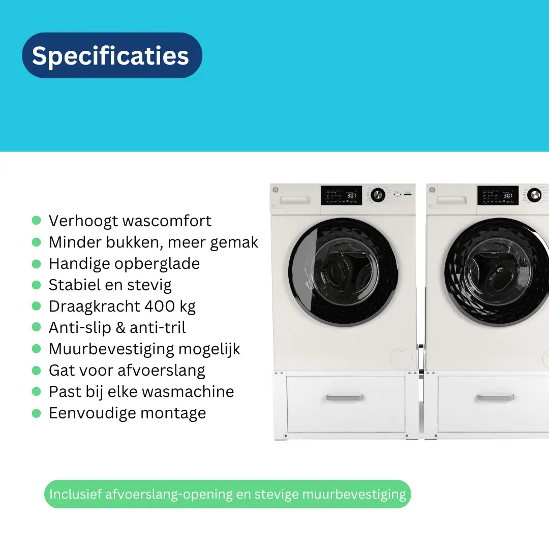 Wasmachine verhoger met lade