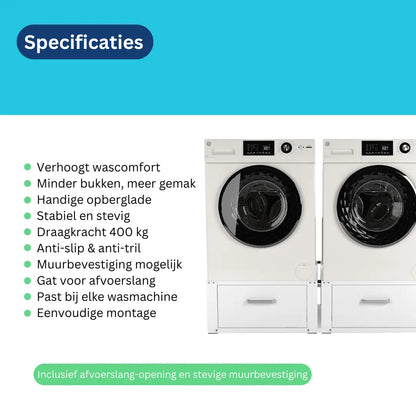 Wasmachine verhoger met lade