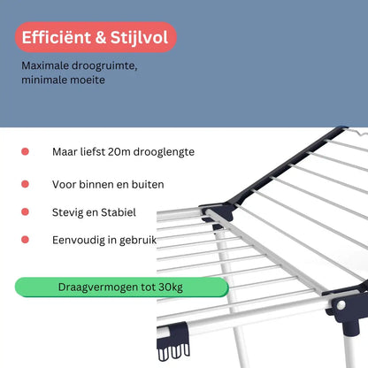 Wasophoogte Droogrek StableDry – Blauw/Wit