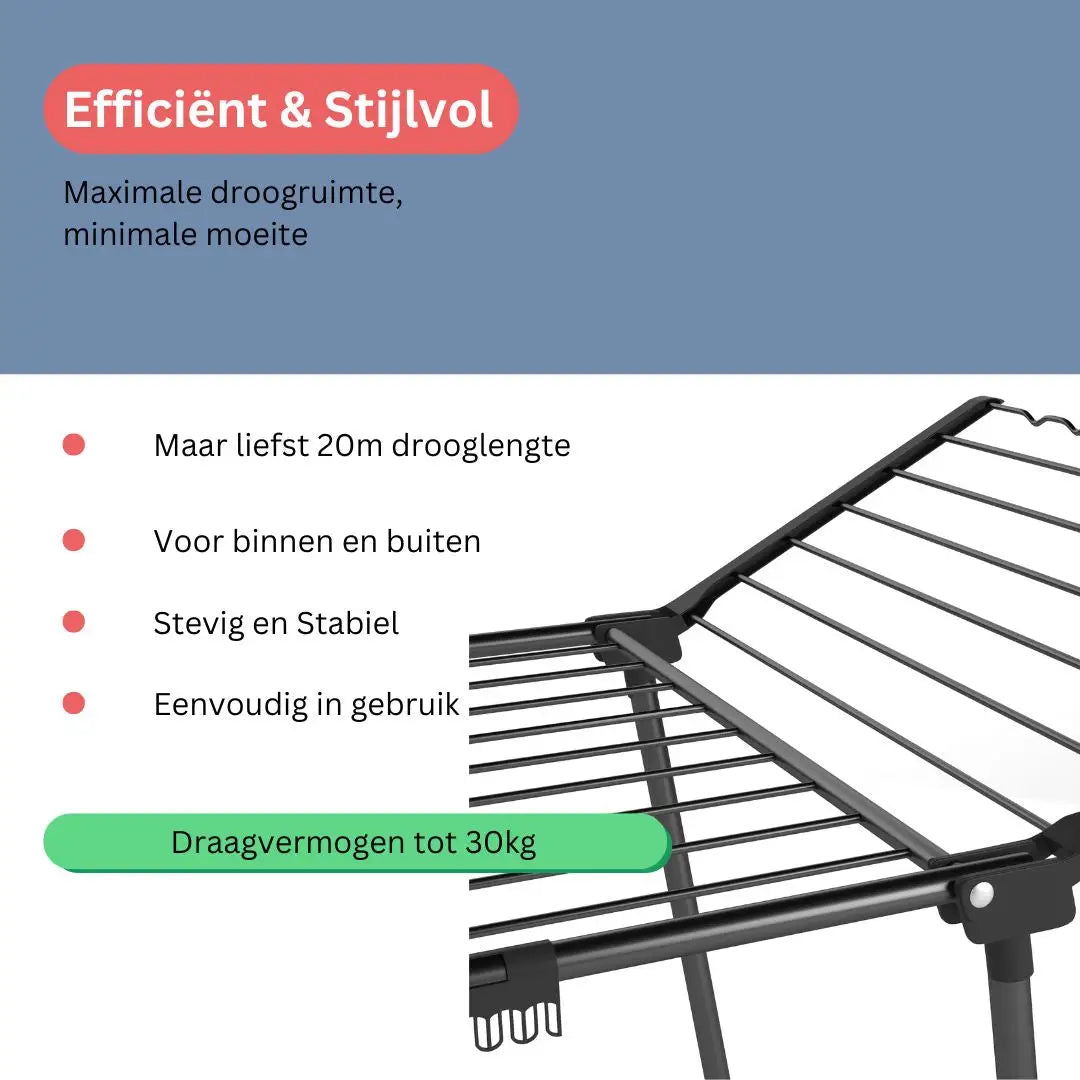 Wasophoogte Droogrek StableDry - Zwart
