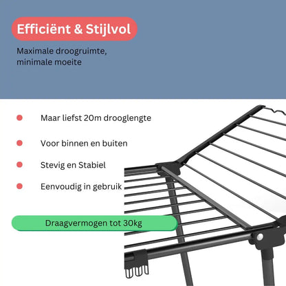 Wasophoogte Droogrek StableDry - Zwart