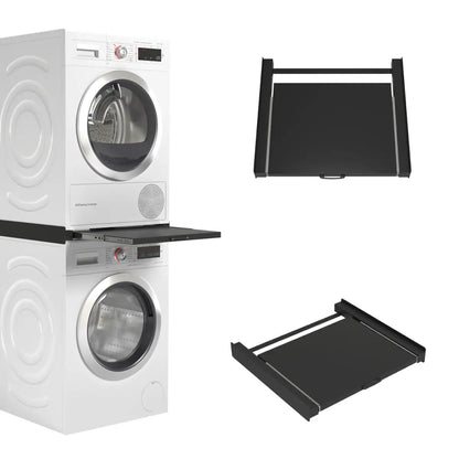 Wasophoogte® Tussenstuk Wasmachine & Droger met uitschuifbaar plateau Zwart