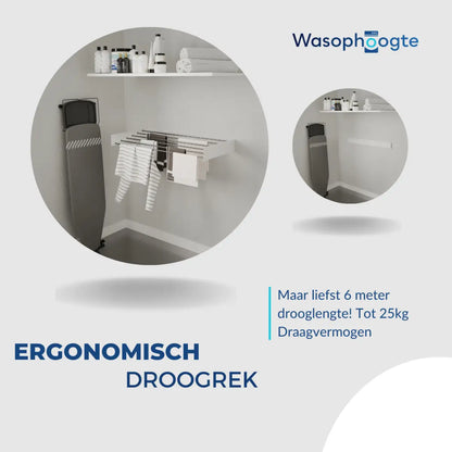 Wasophoogte® Wanddroogrek – WallDry 100 cm – Wit