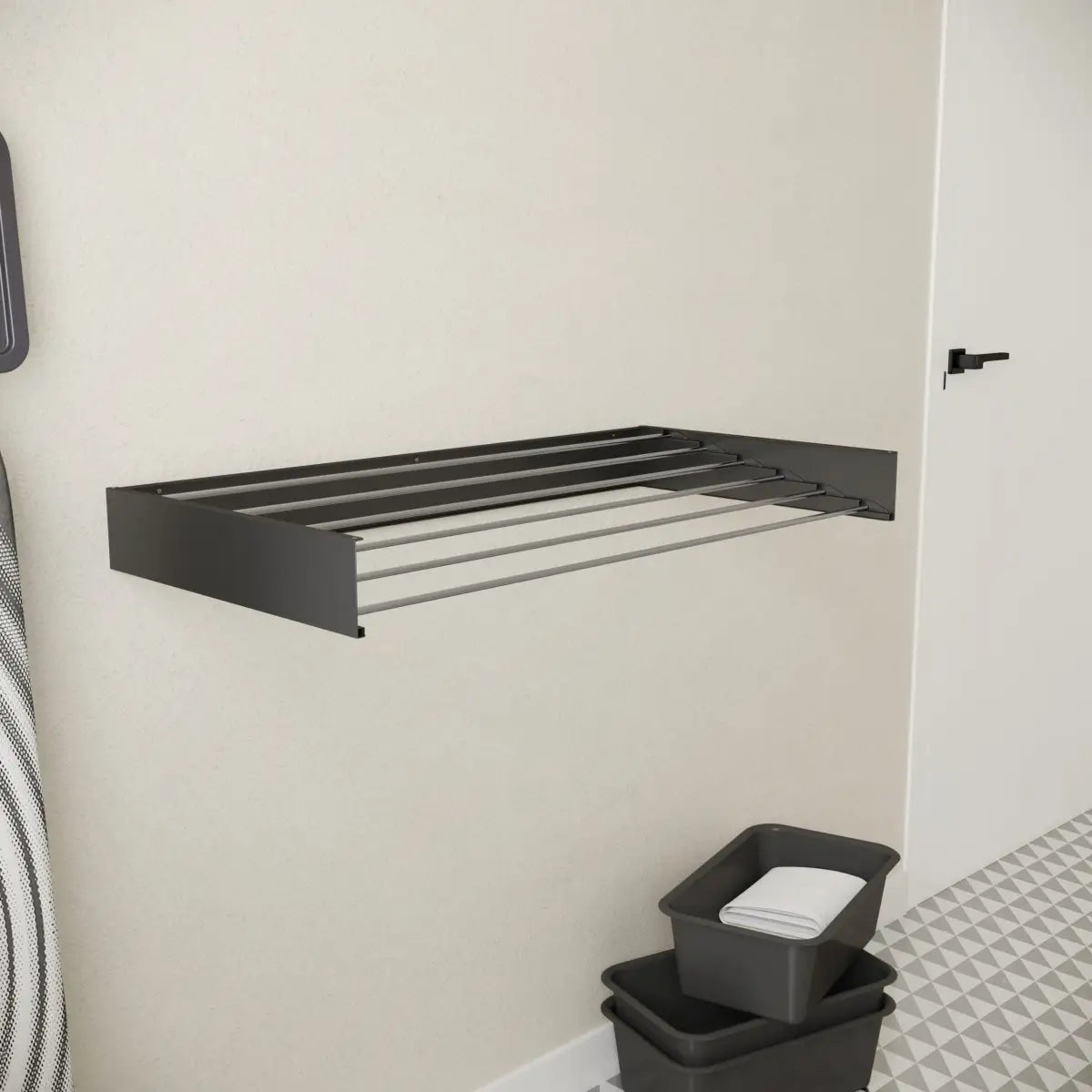 Wasophoogte® Wanddroogrek - WallDry 100 cm - Zwart