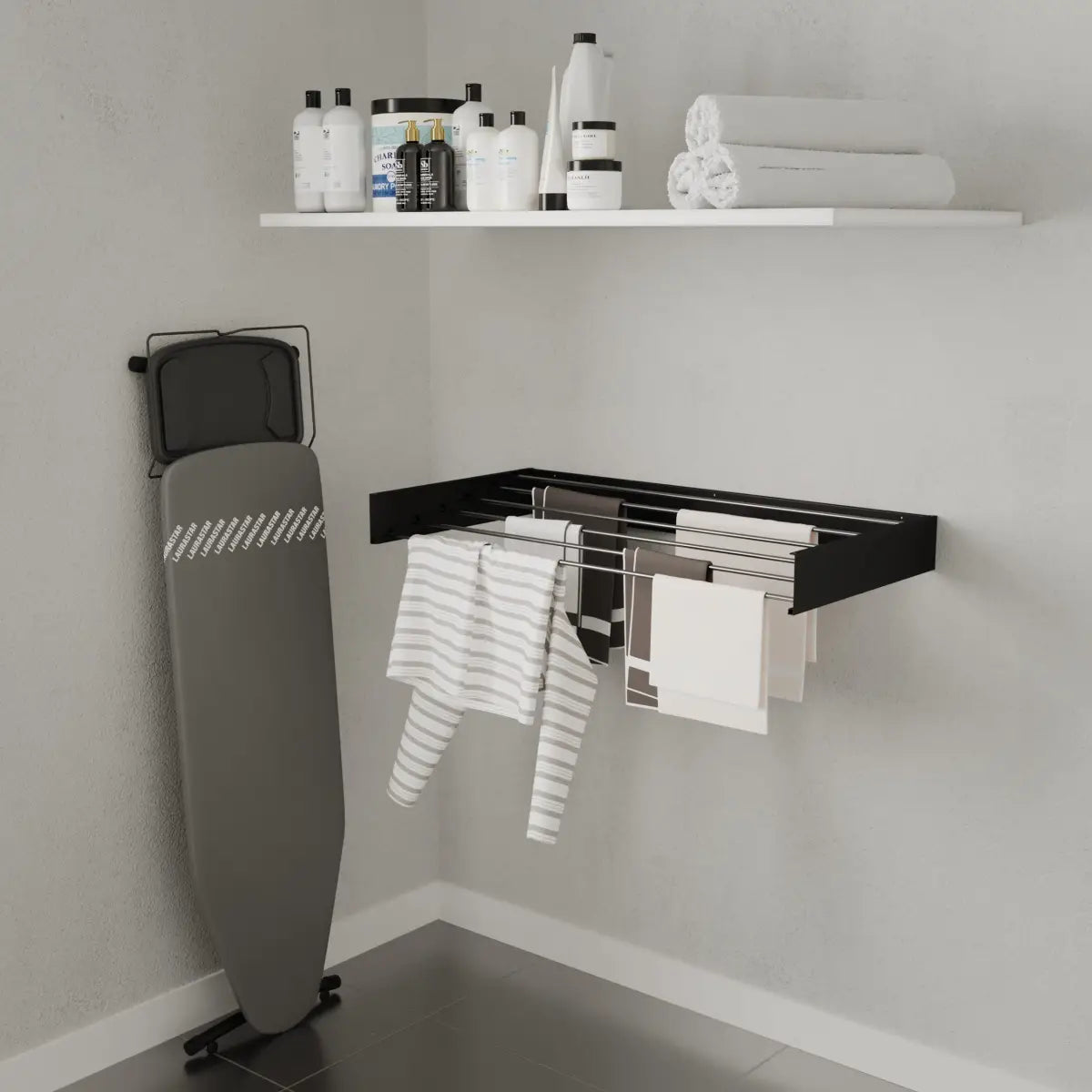 Wasophoogte® Wanddroogrek - WallDry 100 cm - Zwart