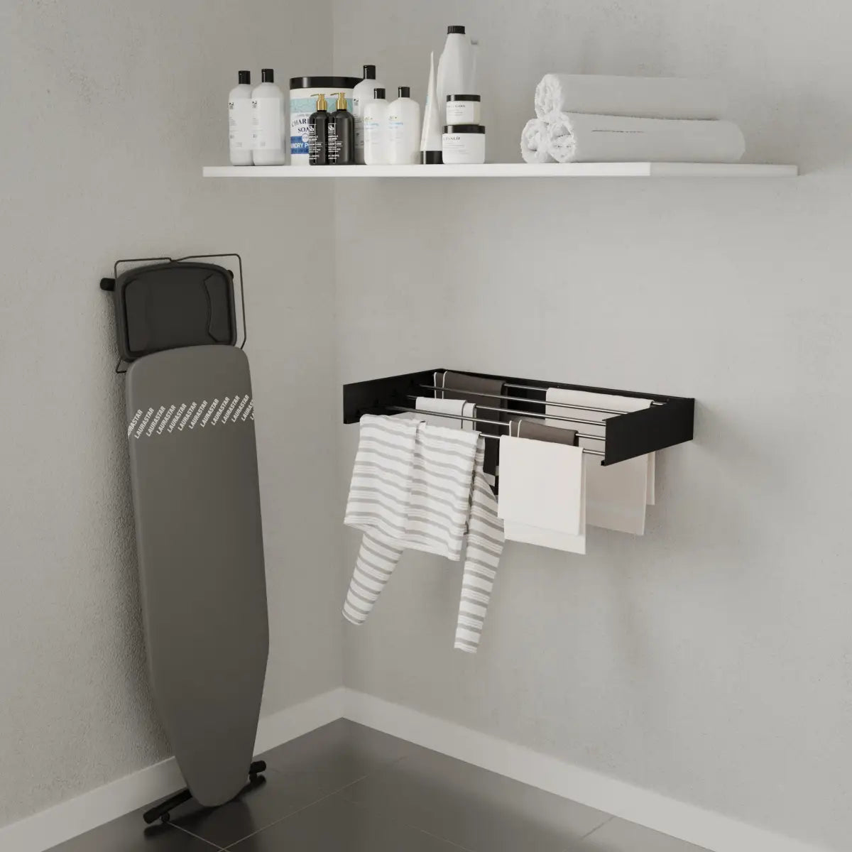 Wasophoogte® Wanddroogrek – WallDry 80 cm – Zwart