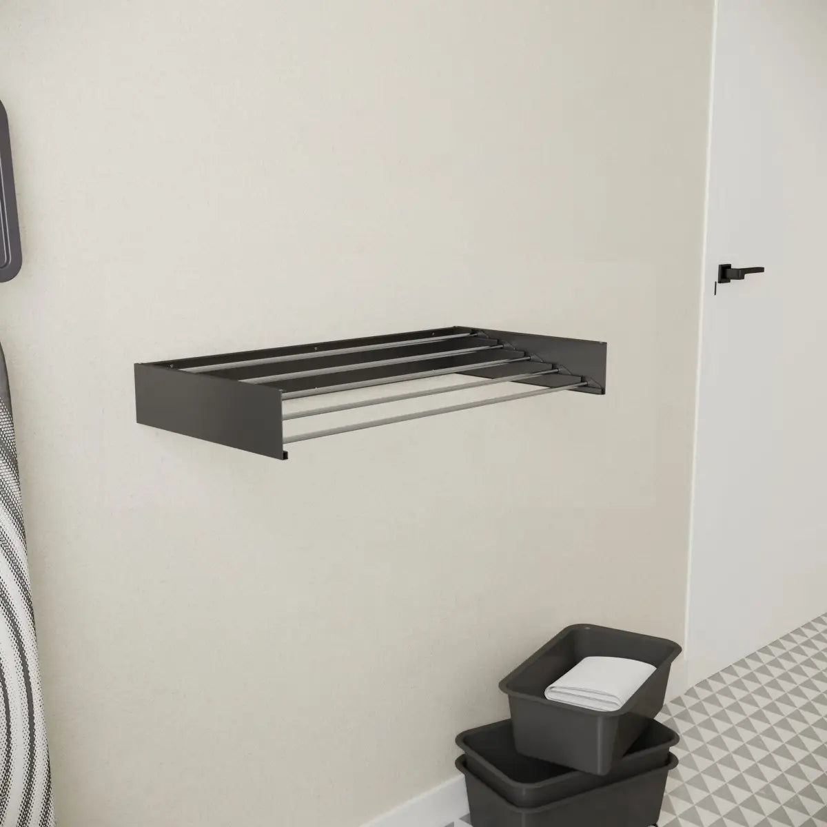 Wasophoogte® Wanddroogrek – WallDry 80 cm – Zwart